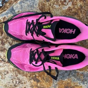 Hoka One One Women's Pink and Black Athletic Shoes